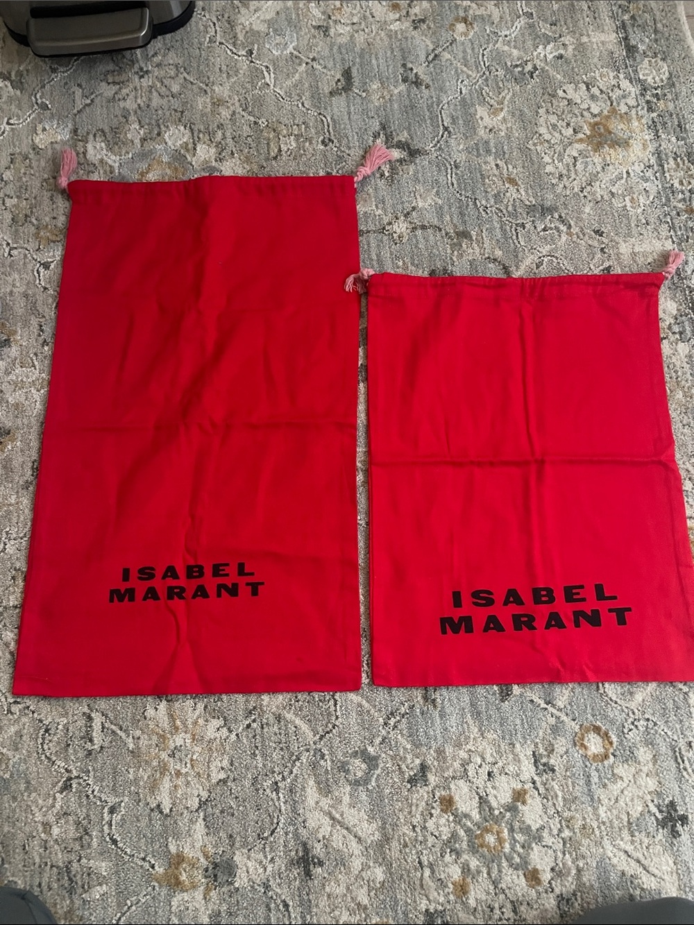 Isabel Marant Bright Red Drawstring Dust Bag Pair